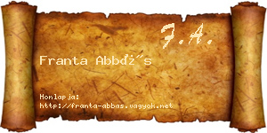 Franta Abbás névjegykártya